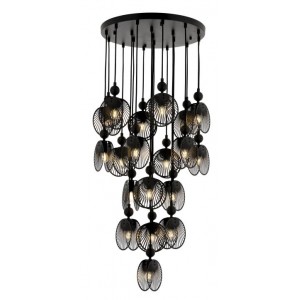 METAL MATERIAL GOLD CHROME AND BLACK CHANDELIER 50 CM DIAMETER LOAD: 140 CM